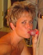 Hot MILF Tracy sucks cock at a party